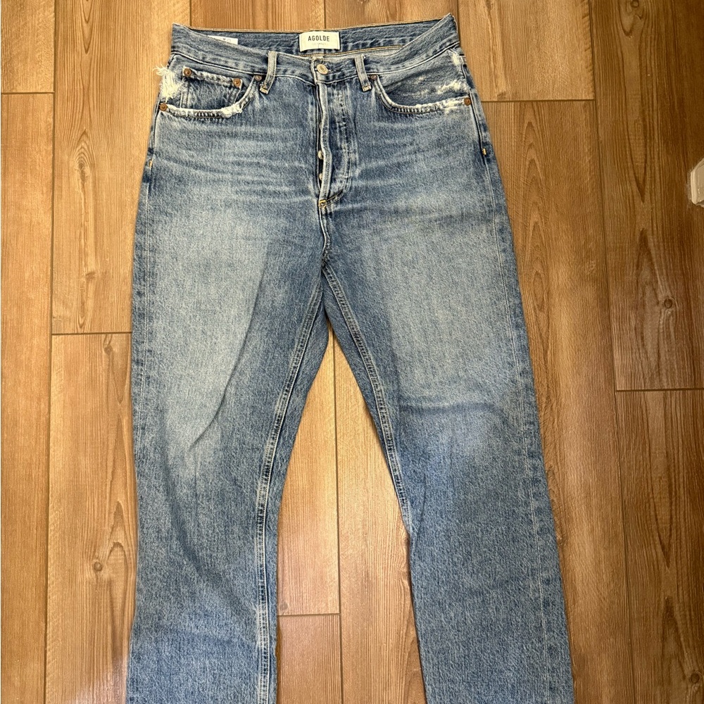 Agolde Light Blue Straight Jeans